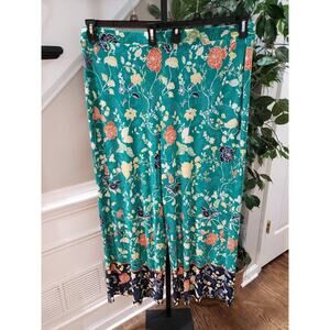 Est. 1946 Calypso Green Floral Polyester Boho Hippie Chic Harem Pants 22/24W